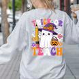 Trick Or Teach Teacher Pencil Ghost Halloween Teacher Women's Sweatshirt Back Print Ash Trick Or Teach Teacher Pencil Ghost Halloween Teacher Women's Sweatshirt Back Print Ash