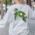 Turtle Puzzle Pieces For Autism Awareness Kids Women Teacher Women's Sweatshirt Back Print Ash