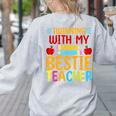 Twinning With My Bestie Teacher Boy Spirit Week Twin Day Women's Sweatshirt Back Print Ash