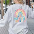 Twinning With My Teacher Bestie Rainbow Matching Teachers Women's Sweatshirt Back Print Ash