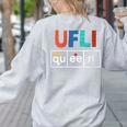 UFLI Queen Science Of Reading Literacy Teacher Appreciation Women's Sweatshirt Back Print Ash UFLI Queen Science Of Reading Literacy Teacher Appreciation Women's Sweatshirt Back Print Ash