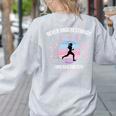 Never Underestimate Teachers Who Runs For Fun Women's Sweatshirt Back Print Ash