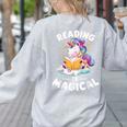 Unicorn Teacher Reading Is Magical Book Women's Sweatshirt Back Print Ash Unicorn Teacher Reading Is Magical Book Women's Sweatshirt Back Print Ash