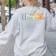 Vintage Play Is Learning Back To School Toddler Teacher Women's Sweatshirt Back Print Ash