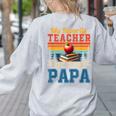 Vintage Retro My Favorite Teacher Calls Me Papa Father's Day Women's Sweatshirt Back Print Ash