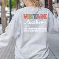 Vintage Teacher Knows More Than She Says Outfit Definition Women's Sweatshirt Back Print Ash