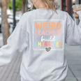 Weird Teachers Build Character Leopard Retro Teacher Women's Sweatshirt Back Print Ash Weird Teachers Build Character Leopard Retro Teacher Women's Sweatshirt Back Print Ash