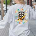 Weird Teachers Build Character Raccoon Colourful Floral Women's Sweatshirt Back Print Ash Weird Teachers Build Character Raccoon Colourful Floral Women's Sweatshirt Back Print Ash