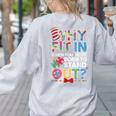 Why Fit In Doctor Teacher Cat In Hat Cool Autism Awareness Men Women Kids Women's Sweatshirt Back Print Ash