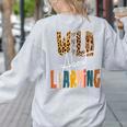 Wild About Learning Teacher Back To School Teaching Women's Sweatshirt Back Print Ash Wild About Learning Teacher Back To School Teaching Women's Sweatshirt Back Print Ash