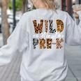 Wild About Pre-K Teacher Student First Day Of Kindergarten Women's Sweatshirt Back Print Ash