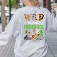 Wild About Preschool Teacher Student Preschool Zoo Safari Women's Sweatshirt Back Print Ash
