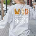 Wild About Speech SLP Leopard Teacher Back To School Kids Women's Sweatshirt Back Print Ash