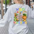 Wild About Teaching Safari Jungle School Teacher Women's Sweatshirt Back Print Ash Wild About Teaching Safari Jungle School Teacher Women's Sweatshirt Back Print Ash