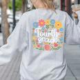 Wildflower 4th Fourth Grade Floral Back To School Teacher Women's Sweatshirt Back Print Ash Wildflower 4th Fourth Grade Floral Back To School Teacher Women's Sweatshirt Back Print Ash