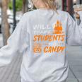Will Trade Students For Candy Halloween Costume Teacher Women's Sweatshirt Back Print Ash