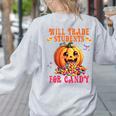 Will Trade Students For Candy Teacher Cute Halloween Pumpkin Women's Sweatshirt Back Print Ash Will Trade Students For Candy Teacher Cute Halloween Pumpkin Women's Sweatshirt Back Print Ash
