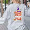 Witchy Halloween Hocus Pocus Everybody Focus Teacher Pumpkin Women's Sweatshirt Back Print Ash Witchy Halloween Hocus Pocus Everybody Focus Teacher Pumpkin Women's Sweatshirt Back Print Ash