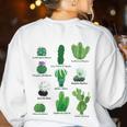 10 Types Of Cactus Succulent Teacher Chart Cactus Lover Tee Women's Sweatshirt Back Print White 10 Types Of Cactus Succulent Teacher Chart Cactus Lover Tee Women's Sweatshirt Back Print White