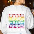 100 Days Of School Heart Love Teacher Or Student 100th Day Women's Sweatshirt Back Print White