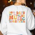 100 Days Of School Music Teacher Women's Sweatshirt Back Print White 100 Days Of School Music Teacher Women's Sweatshirt Back Print White