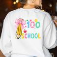 100 Days Of School Preppy 100th Day Of School Teachers Girls Women's Sweatshirt Back Print White 100 Days Of School Preppy 100th Day Of School Teachers Girls Women's Sweatshirt Back Print White