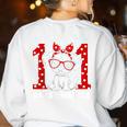 100 Days Smarter 101st Day School Dalmatian Dog Teacher Kids Women's Sweatshirt Back Print White