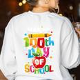 100th Day Of School Teachers Kids Child Happy 100 Days Women's Sweatshirt Back Print White 100th Day Of School Teachers Kids Child Happy 100 Days Women's Sweatshirt Back Print White