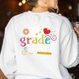 1st First Grade Squad Student Teacher Back To School Women's Sweatshirt Back Print White 1st First Grade Squad Student Teacher Back To School Women's Sweatshirt Back Print White