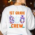 1st Grade Boo Crew First Grade Teacher Kids Happy Halloween Women's Sweatshirt Back Print White 1st Grade Boo Crew First Grade Teacher Kids Happy Halloween Women's Sweatshirt Back Print White