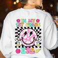 In My 1st Grade Era Smile Face Back To School Teacher Kid Women's Sweatshirt Back Print White