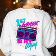 1st Grade Is My Jam Vintage 80s 80's Teacher Student Retro Women's Sweatshirt Back Print White 1st Grade Is My Jam Vintage 80s 80's Teacher Student Retro Women's Sweatshirt Back Print White