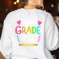 1st Grade Teacher Women's Sweatshirt Back Print White