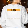 2025 Calendar For Planners Teachers Offices Months Women's Sweatshirt Back Print White 2025 Calendar For Planners Teachers Offices Months Women's Sweatshirt Back Print White
