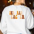2nd Grade Teacher Squad Cute Women Groovy Fall Autumn Lovers Women's Sweatshirt Back Print White 2nd Grade Teacher Squad Cute Women Groovy Fall Autumn Lovers Women's Sweatshirt Back Print White