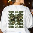 2nd Grade Teacher Student Camo Bow Back To School Women's Sweatshirt Back Print White 2nd Grade Teacher Student Camo Bow Back To School Women's Sweatshirt Back Print White