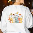 2nd Second Grade Teacher Appreciation Teaching Wildflowers Women's Sweatshirt Back Print White 2nd Second Grade Teacher Appreciation Teaching Wildflowers Women's Sweatshirt Back Print White