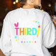 3rd Grade Team Pencil Teacher Student Back To School Girls Women's Sweatshirt Back Print White