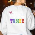 4 Teachers Or Parents Tiny Human Tamer Tee T-Shirt Women's Sweatshirt Back Print White 4 Teachers Or Parents Tiny Human Tamer Tee T-Shirt Women's Sweatshirt Back Print White