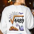 4489 Square Root 67 Math Teacher Halloween Costume Professor Women's Sweatshirt Back Print White