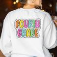 4th Grade Back To School Dalmatian Dots Teacher Student Women's Sweatshirt Back Print White 4th Grade Back To School Dalmatian Dots Teacher Student Women's Sweatshirt Back Print White