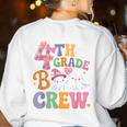 4th Grade Boo Crew Fourth Grade Teacher Kids Happy Halloween Women's Sweatshirt Back Print White 4th Grade Boo Crew Fourth Grade Teacher Kids Happy Halloween Women's Sweatshirt Back Print White