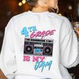 4th Grade Is My Jam Vintage 80s Boombox Teacher Student Women's Sweatshirt Back Print White