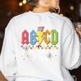 4th Grade Rocks ABCD Back To School Rock Teachers Women's Sweatshirt Back Print White 4th Grade Rocks ABCD Back To School Rock Teachers Women's Sweatshirt Back Print White