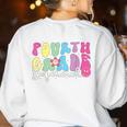 4th Grade Squad Fourth Teacher Student Team Back To School Women's Sweatshirt Back Print White 4th Grade Squad Fourth Teacher Student Team Back To School Women's Sweatshirt Back Print White