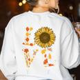 4th Grade Teacher Love Autumn Fall Sunflower Appreciation Women's Sweatshirt Back Print White 4th Grade Teacher Love Autumn Fall Sunflower Appreciation Women's Sweatshirt Back Print White