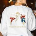 6-7 7-6 George Washington Freedom For Teachers Women's Sweatshirt Back Print White