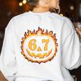 6 7 Meme Halloween Pumpkin Costume For Student Teacher Women's Sweatshirt Back Print White 6 7 Meme Halloween Pumpkin Costume For Student Teacher Women's Sweatshirt Back Print White