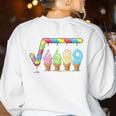 67 Ice Cream Drip Meme Square Root 4489 Slang Teacher Math Women's Sweatshirt Back Print White
