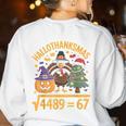 67 Meme Math Teacher Root 4489 Hallothanksmas Six Seven Women's Sweatshirt Back Print White